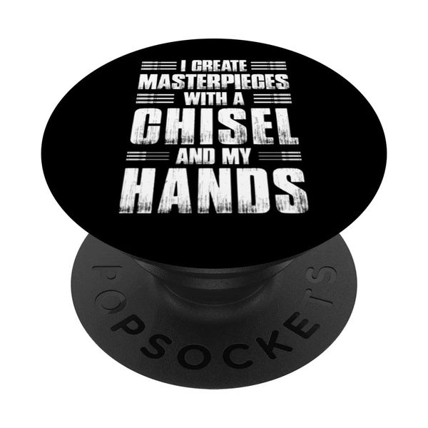 Crafting Dad Crafter Woodworking Chisel in Hands PopSockets Swappable PopGrip