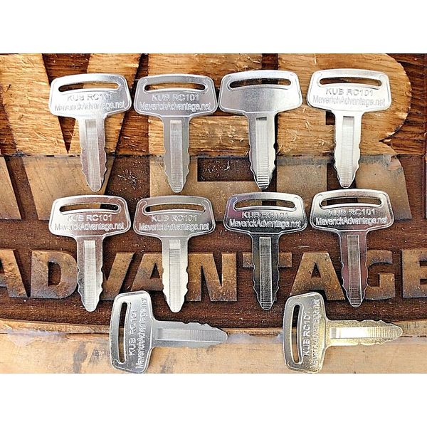 10 Ignition Keys RC101-53630 for Kubota Excavator Loader & Generator