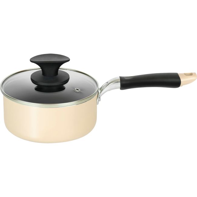 Wahei Freiz RB-2696 One-Handled Pot with Lid, 6.3 inches (16 cm), Compatible with Induction and Gas Fires, Fluorine Resin Processing