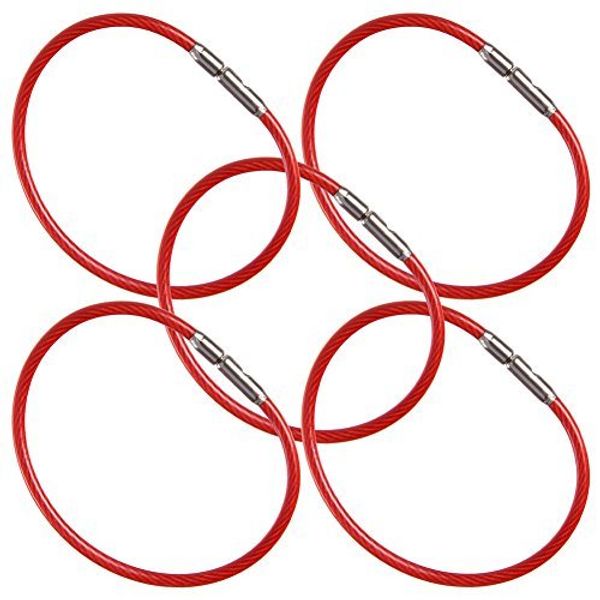 Aeroflex - 6" Inch Red Steel Key Rings/Checklist Rings - 1.91" Diameter (10 Pack)