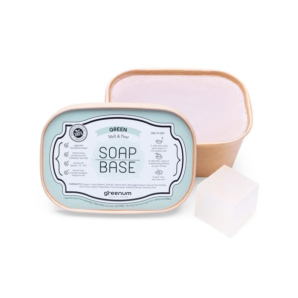 Transparent Glycerin Seifenbasis zum Seifengießen, Glycerinseife, FSC-zertifziert, Rohseife zum Gießen, SLS FREI + SLES FREI, 100% Vegan, umweltfreundlich verpackt