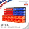 30 Bin Wall Mount Storage Rack for Garage Shed Warehouse Hardware Tools Nails