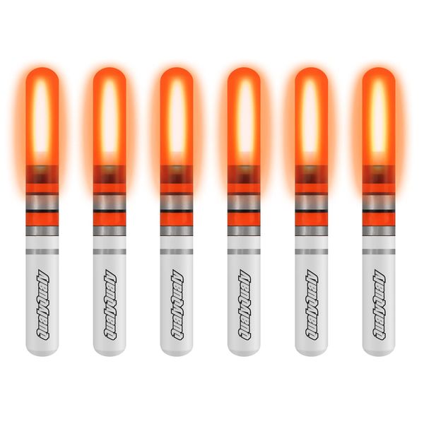 QualyQualy Fishing Glow Sticks, 6 Pcs LED Glow Sticks for Fishing with Batteries, Night Fishing Light Up Fishing Bobbers Floats and Rod Tips