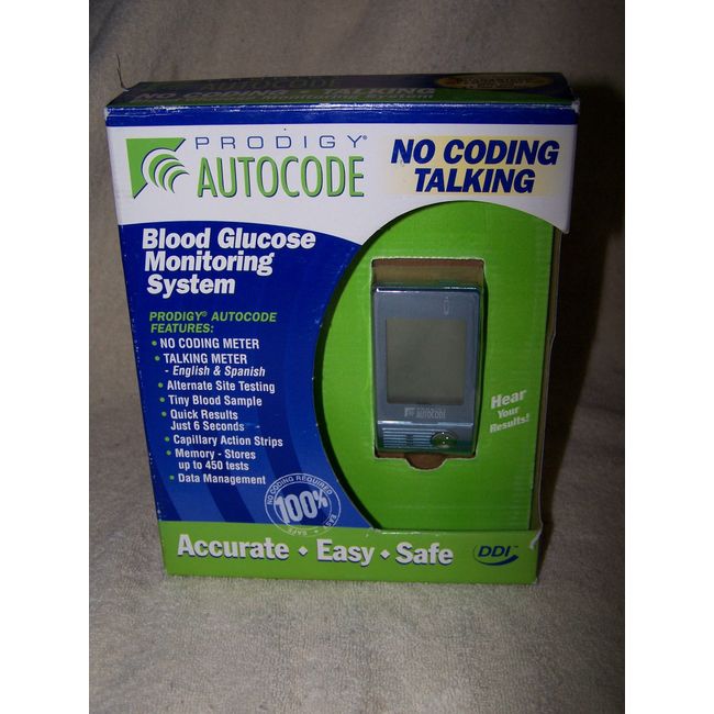 Prodigy Autocode Blood Glucose Monitoring System Talking Meter No Coding