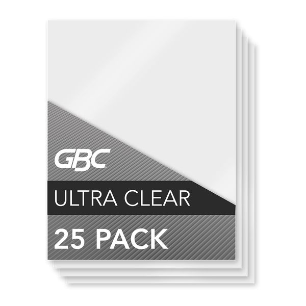 GBC Thermal Laminating Sheets / Pouches, Menu Size, 3 Mil, Ultra Clear, 25-Count (3200579)