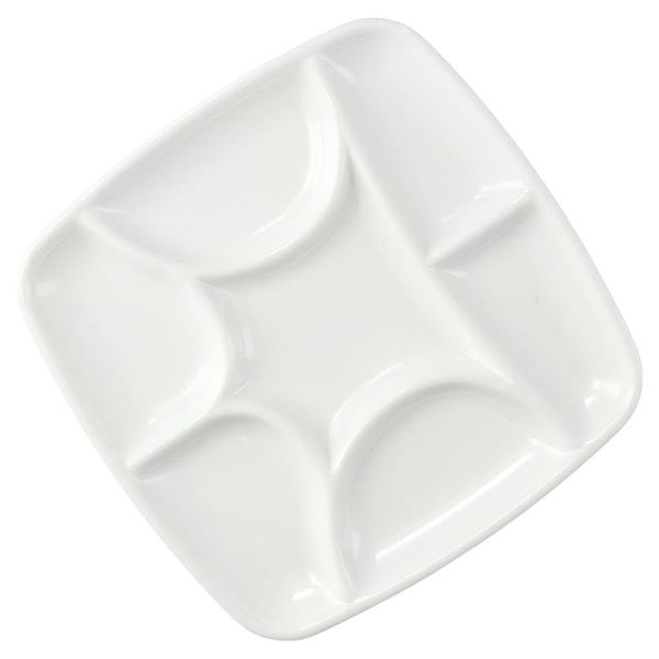 YYlingx 7-Compartment Square Ceramic Paint Palette, White
