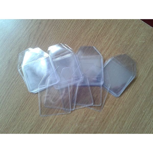 100 x 50mm - 2" x 2" - Plastic PVC Coin Envelope Wallets - Badge Holders