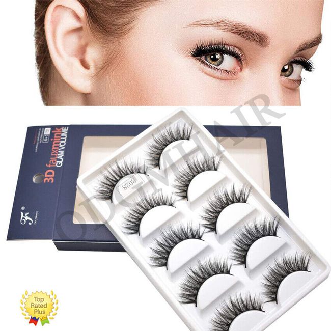 5 Pairs 3D Mink Hair Cross False Eye Lashes Natural Thick Long Fake Eyelashes US