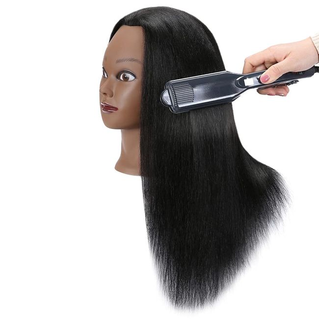 Sophire 100% Real Hair Mannequin Head with Stand, Hairdressers' Practice Trainin