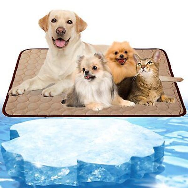 Dog Cooling Mat Pet Cooling Pads for Dogs Summer Cooling Bed for Cats Portabl...