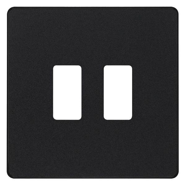 BG Evolve Matt Black RPCDMB2B 2 Gang Front Cover Plate