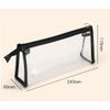 Clear Pencil Case with Zipper, Transparent PVC, Black Trim