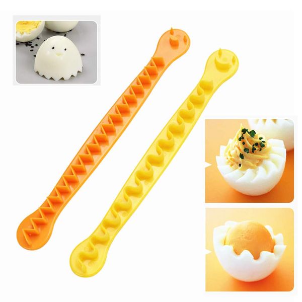 2 Pieces Egg Slicer,Egg Cutter,Egg Cutter for Hard Boiled Eggs,Cute Shape for Children's Bento Lunch Dishwasher Safe and Easy to Clean 2 Slicing Styles