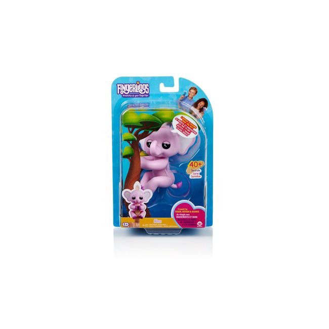 WowWee Fingerlings Baby Elephant - Nina (Pink) - Interactive Toy