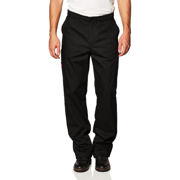 Dickies Men's Signature Elastic Waist Scrubs Pant, Black 3X-Large Big