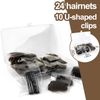 Qufiiry 24Pcs Invisible Bun Nets, Ballet Hair Net for Girls, Hair Nets for Women Buns, 50cm/20inch Elastic Edge Mesh, with 10PCS U Shaped Hair Pins, for Hair Ballet Gymnastics Bun Making