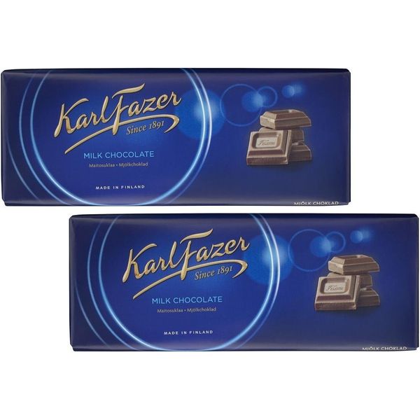 Karl Fazer Blue Original Finnish Milk Chocolate Bar, 200 g / 7.05 oz, Made in Finland