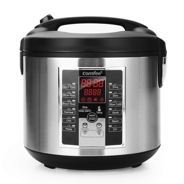 COMFEE' Rice Cooker 10 cup Uncooked , Rice Maker, Steamer, Stewpot, Saute All in One (12 Digital Cooking Programs) Multi Cooker (5.2Qt ) Large Capacity, 24 Hours Preset, Olla Arrocera Electrica