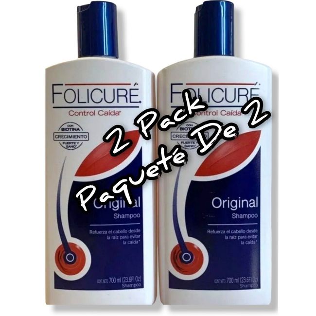 2 Pack Folicure Original Shampoo For Fuller Thicker Hair Biotin 23.6 oz 700ml⚡️