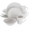 Elama El-Marshall Marshall 16 Piece Porcelain Dinnerware Set In White