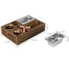 MyGift Rustic Burnt Brown Wood Sofa Snack Caddy, All-One Serving Crate Tray