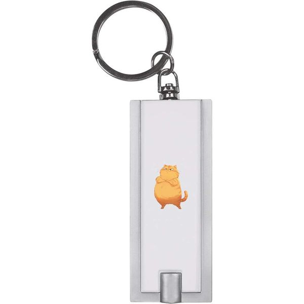 Azeeda 'Fat Cat Standing' Keyring LED Torch (KT00043122)