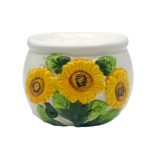 ACK Sponge/Soap Holder (Sunflower), Ceramic Hand Painted Sponge Holder for Kitchen Sink, Kitchen Décor, Scouring Pad