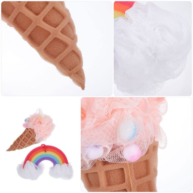 Ice Cream Shower Body Sponge Body Loofah Shower Scrubber Kids Bath