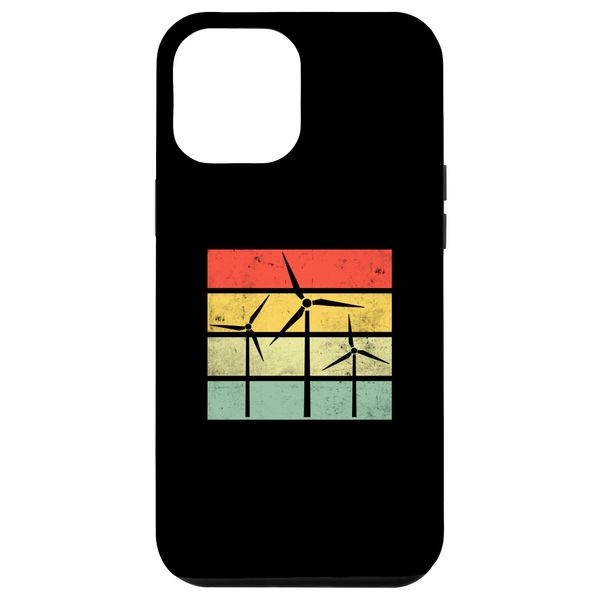 iPhone 12 Pro Max Wind Turbine Retro Sunset Renewable Energy Case