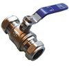 22mm Lever Ball Valve - Blue Handle