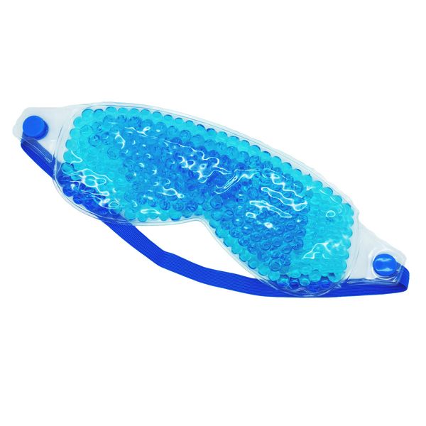 Go Opticians 2in1 Hydrogel Eye Mask Bead Hot Compress Cold Pack Therapy for Relaxation Stress Relief, Puffy Eyes, Tiredness, Blepharitis, Dry Eye, Headache & More (Blue x 1)