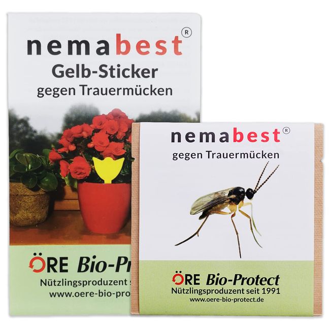 nemabest® Kombipack gegen Trauermücken 3 Mio. SF Nematoden (30 Pflanzen) + 10 Gelb-Sticker