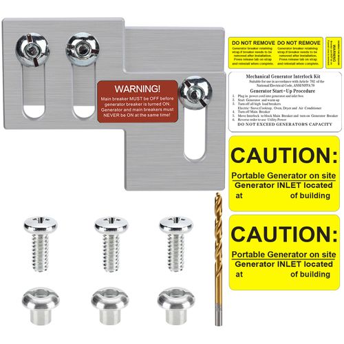 PFCKE Generator Interlock Kit Compatibles with Thomas & Betts, Challenger, Westinghouse 150 or 200 Amp Panels, 1 to 1 1/8 Inch Spacing Between Main and Branch Breaker（TB-200A）