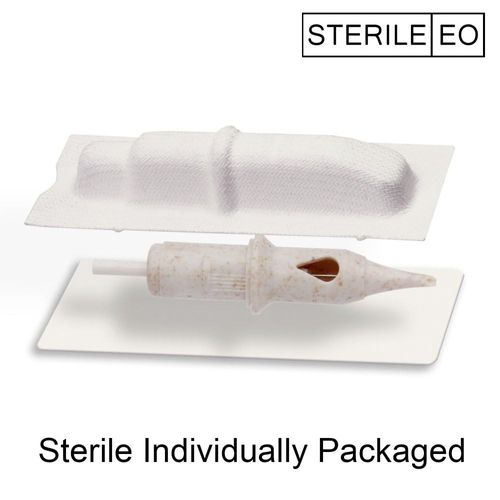 Biodegradabile Cartucce Aghi per Tatuaggi WARRIOR Eco Friendly Tattoo Needle Cartridge Round Liner 20 pezzi in Acciaio Chirurgico Giapponese Usa e Getta Trucco Permanente PMU(0.35mm-1203RL)