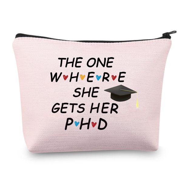 Phd Graduation Gifts Makeup Bag The one Where She Gets Her Gifts for Phd Students Phd Gifts for Women Doctorate Degree Gifts Cosmetics Bag Travel Pouch (PHD Bag)