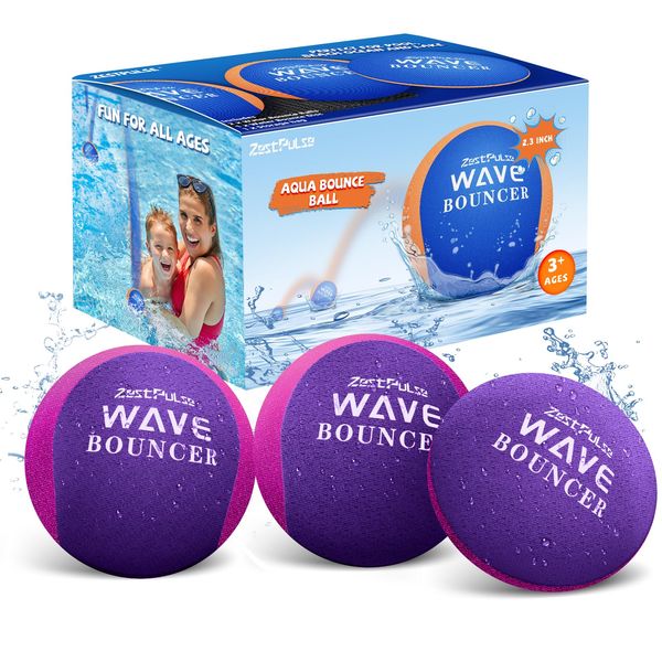 ZestPulse Water Skipping Ball Set - Pool Ball - Bouncing Water Toys for Beach, Pool, Ocean & Lake - Cool Fun Summer Water Toys for Kids, Teens, Adults & Family, Teens, Adults & Family