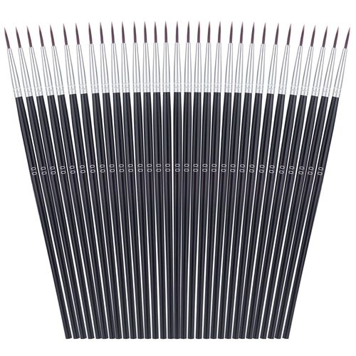 Anezus 30 Pcs Pack of Synthetic Sable Fine Detail Paint Brushes Set for Miniature, Scale Model, Art Painting in Acrylic, Oil, Watercolor