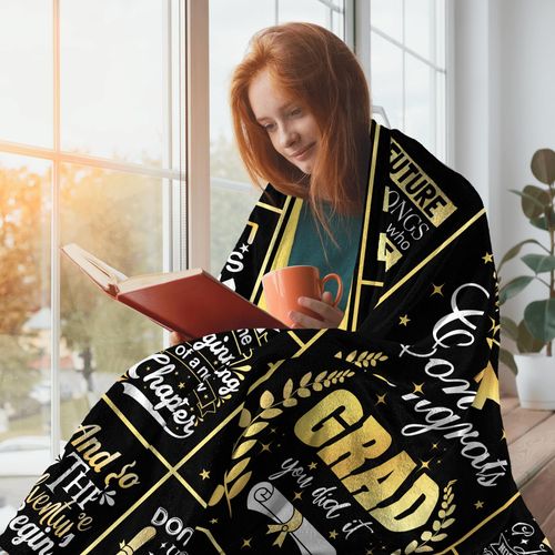 Graduation Gifts, 2025 Graduation Gift for Her Him, College Graduation Gifts for Women Men, Graduation Decorations Class of 2025, Congratulations Gift for Christmas Women Throw Blanket 60"x80"