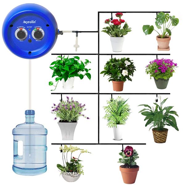 Indoor Potted Plants DIY Micro Drip Irrigation Kit Sprinkler Timer Irrigation System Controller for 10 Pots