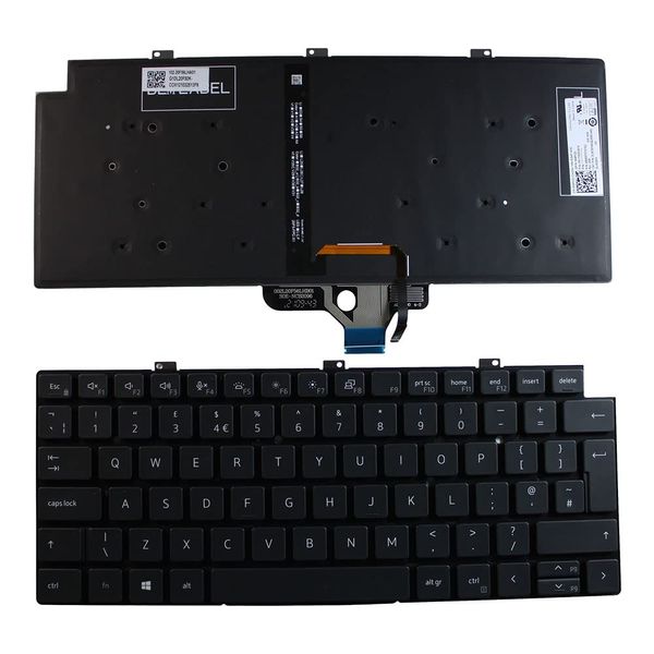 Power4Laptops UK Layout Backlit Black Replacement Laptop Keyboard Compatible With Dell Latitude 7320