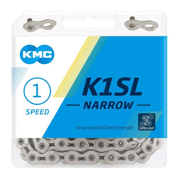 KMC Unisex's K1sl Narrow Chain, Silver, 100 Link