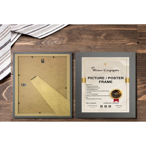 Alison Kingsgate 6x6 Inch Frame Dark Grey Square Picture Frames - 6x6 Square Dark Grey Frames With Safe Perspex Front - Use AsDark Grey Frame - Dark Grey Frame - 6x6 Frame