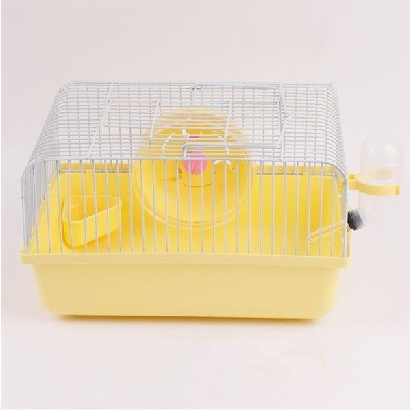 Pet Hamster Cage With Running Wheel Food Cup And Water Bottle