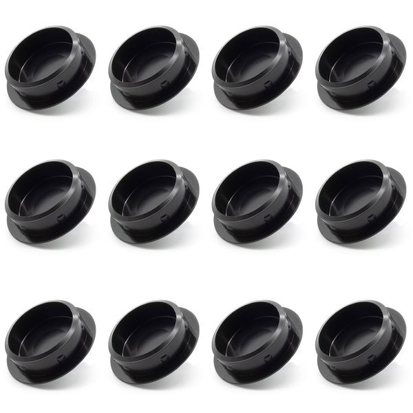 Enkotrade Pack of 12 cover plugs, 14 x 11, bore hole diameter 11 mm, pipe cover made of high-quality polyethylene, plastic caps, cover cap, plugs, blanking plugs, sealing cap