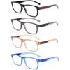 SOVCOD 4 Pack Reading Glasses for Womens Blue Light Blocking Computer Readers Spring Hinges Eyeglasses Anti Eyestrain/Glare (4C, 3, x)