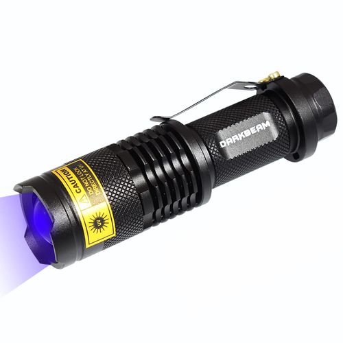 DARKBEAM UV 365nm Light Wood's lamp Blacklight Ultraviolet Flashlight LED Portable Mini Handheld Torch Detector for Dog Urine Pet Stains 370nm Anti-counterfeiting Identification, Resin Curing