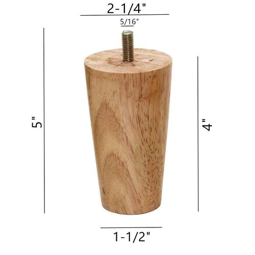WEICHUAN Round Solid Wood Replacement Sofa Couch Chair Ottoman Loveseat Coffee Table Cabinet Furniture Wood Legs(4" Straight Set of 4)