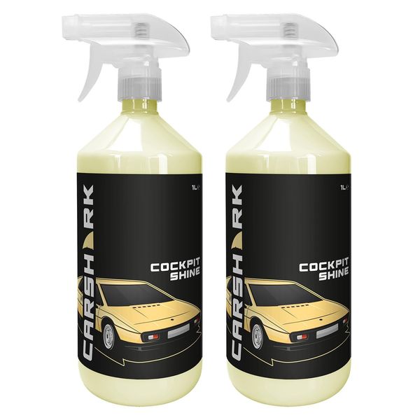 CARSHARK Cockpit Shine 2 x 1 Litre, Dashboard Cleaner, Cleans and Protects
