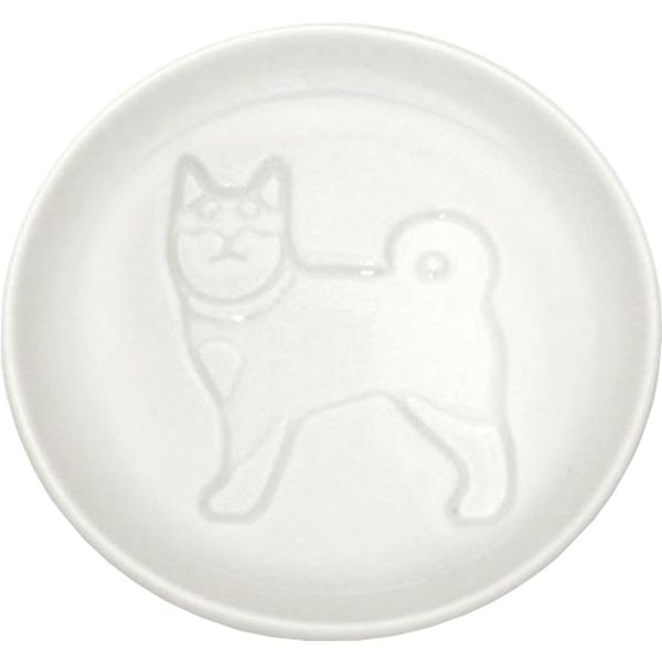 Small "Dog" Ceramic Plate for Dipping Sauce - Carved Design