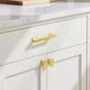 KNOBWELL 6 Pack Brushed Gold Solid Cabinet Knobs Overall Length 1-1/2 Inch Single Hole Kitchen Cabinet Hardware for Cupboard Drawer Dresser Knobs